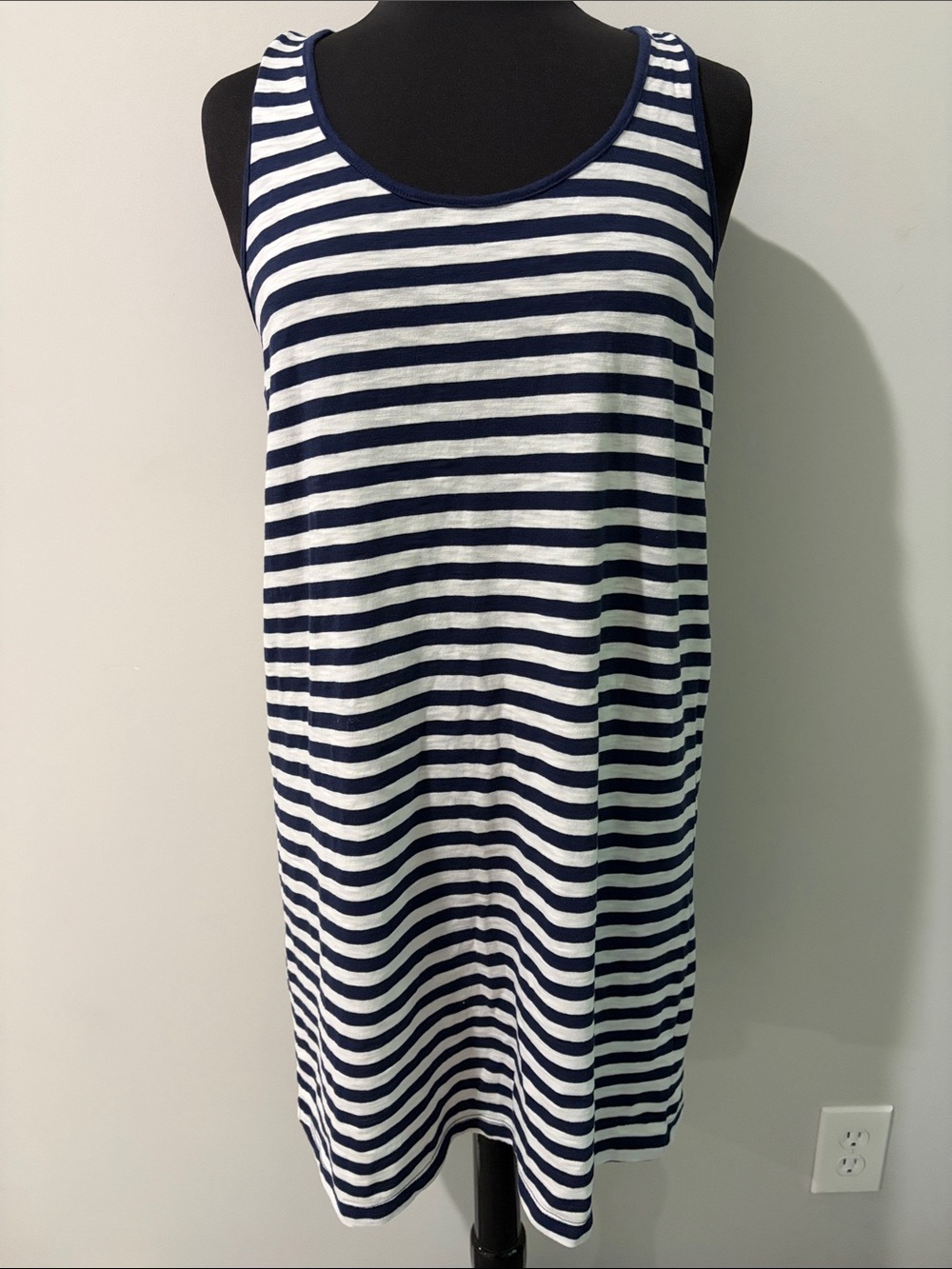 Old Navy Striped Navy and White Tank Swim Coverup Dress Size L